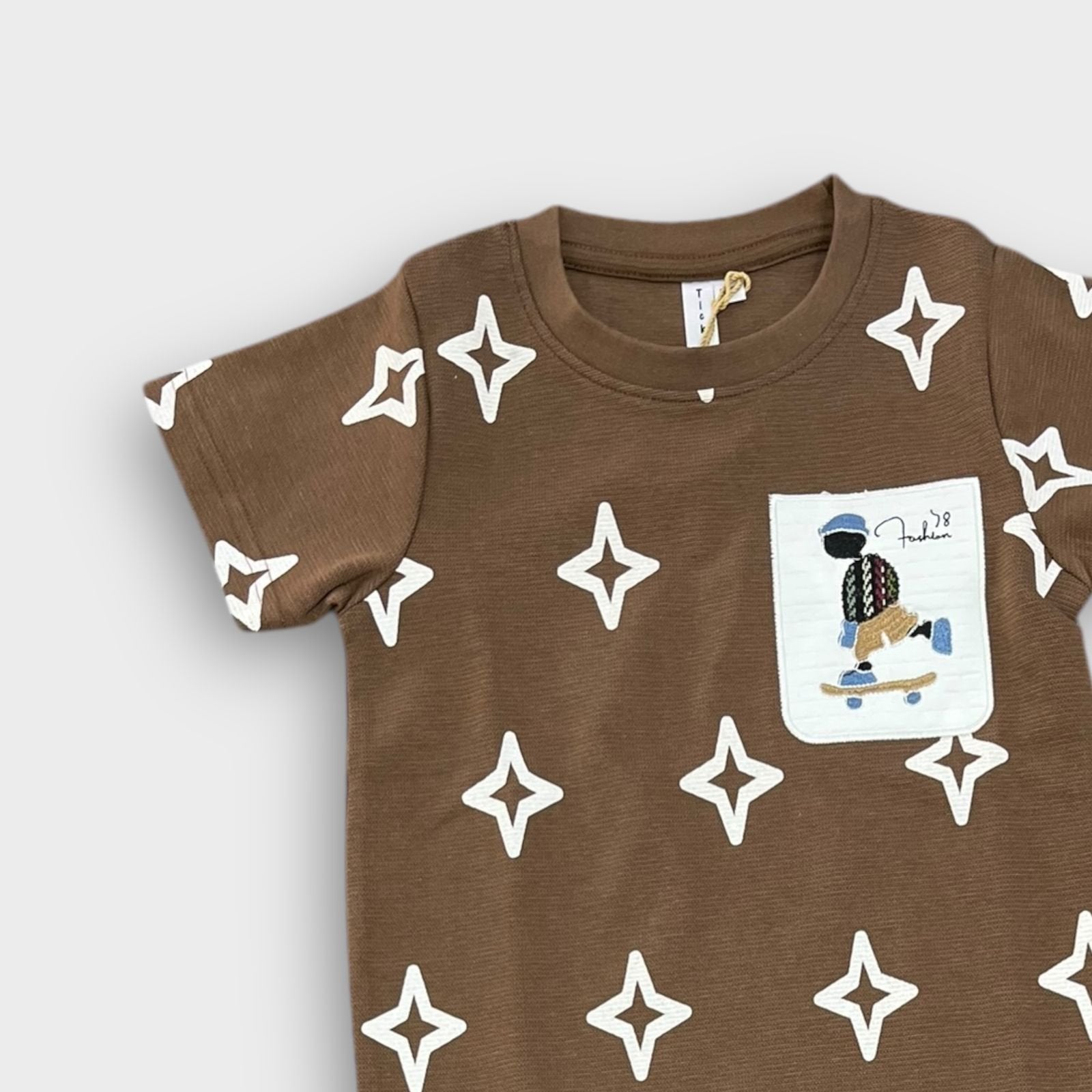 Hip Hop Kids Unisex Co Ord Set 3 to 10 years Diamond Brown image 2