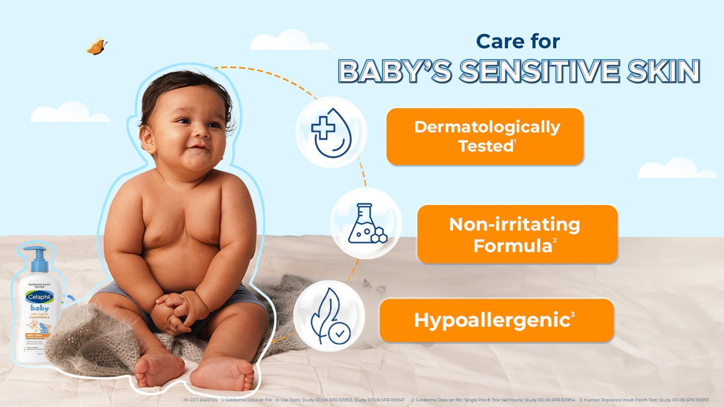 Cetaphil Baby Daily Lotion with Organic Calendula | Dermatologist Tested