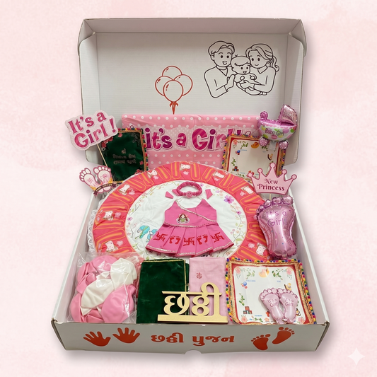Girls Chatthi Gift Set With full Decoration Kit Baby Name Ceremony Celebration