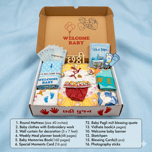Boys Chatthi Gift Set With full Decoration Kit Baby Name Ceremony Celebration