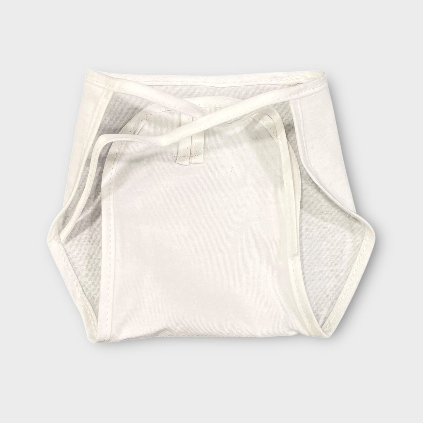 White Nappy Tie knot Langot set of 12 image 1