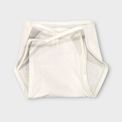 White Nappy Tie knot Langot set of 12 image 1