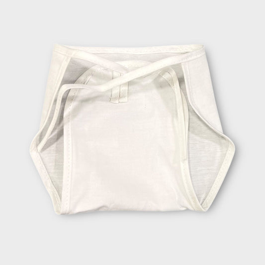 White Nappy Tie knot Langot set of 12 image 1