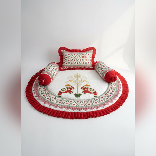 Kaanch mirror Embroidery Godadi Bedding Set for Baby Chatthi image 0