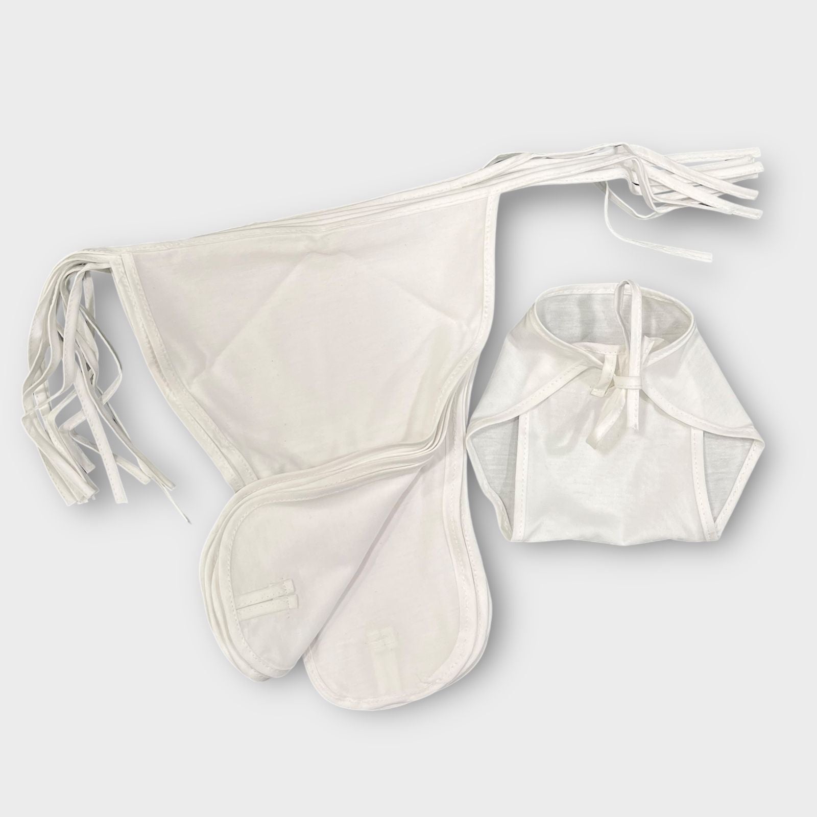 White Nappy Tie knot Langot set of 12 image 4