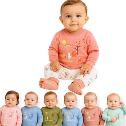 Baby Jogger Legging Suits – Soft Cotton 2-Piece Set (3 to 18 Months) | 6 Forest Friends Prints image 1