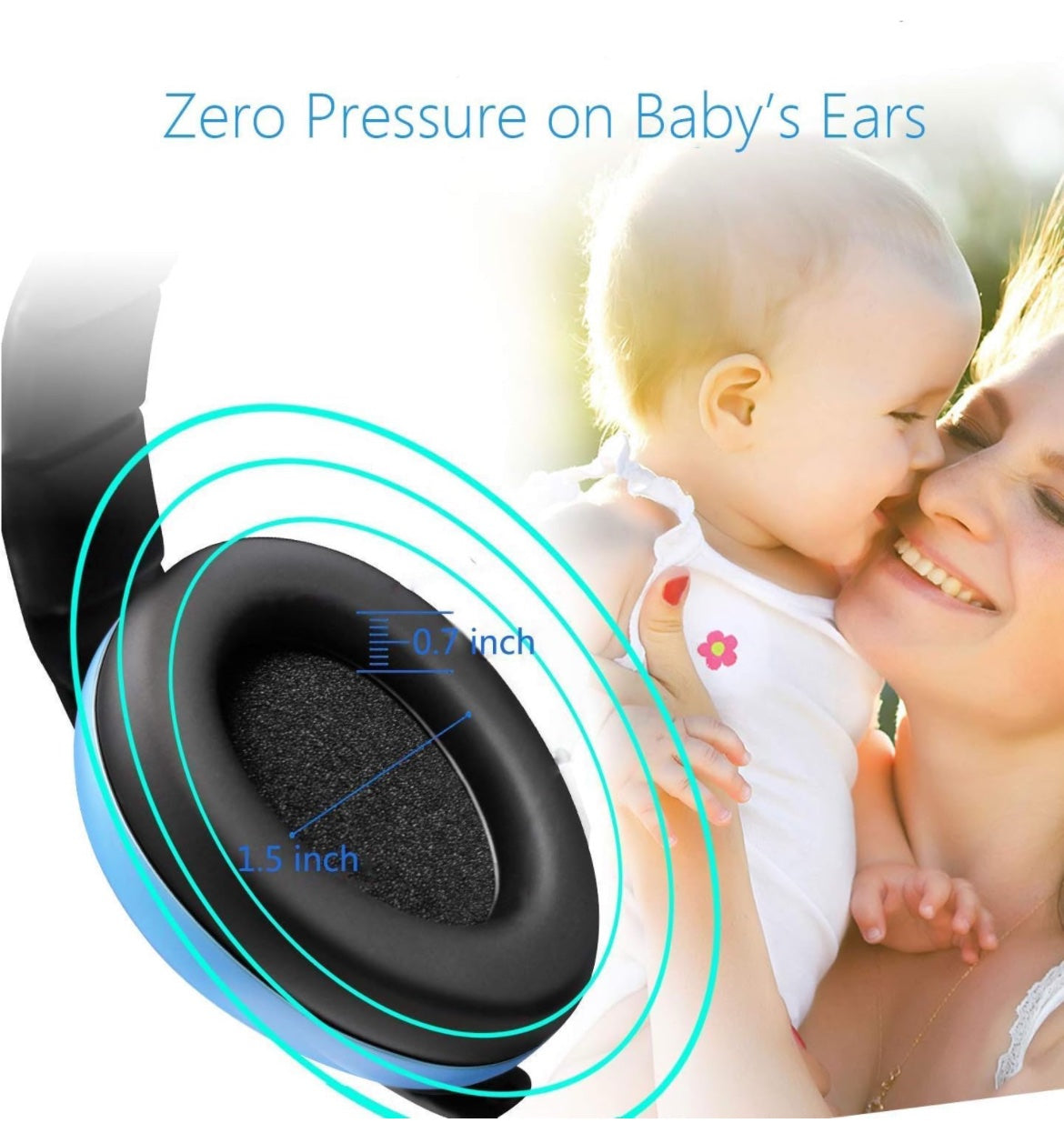 Blue Baby Noise Cancelling Headphones, Ear Protection Earmuffs Noise Reduction for 0-3 Years Kids/Toddlers/Infant image 3