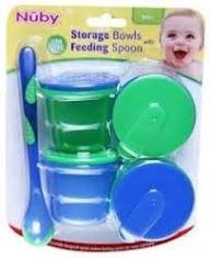 nuby travel time bowl set 6m+ 4 bowls 1 spoon image 0