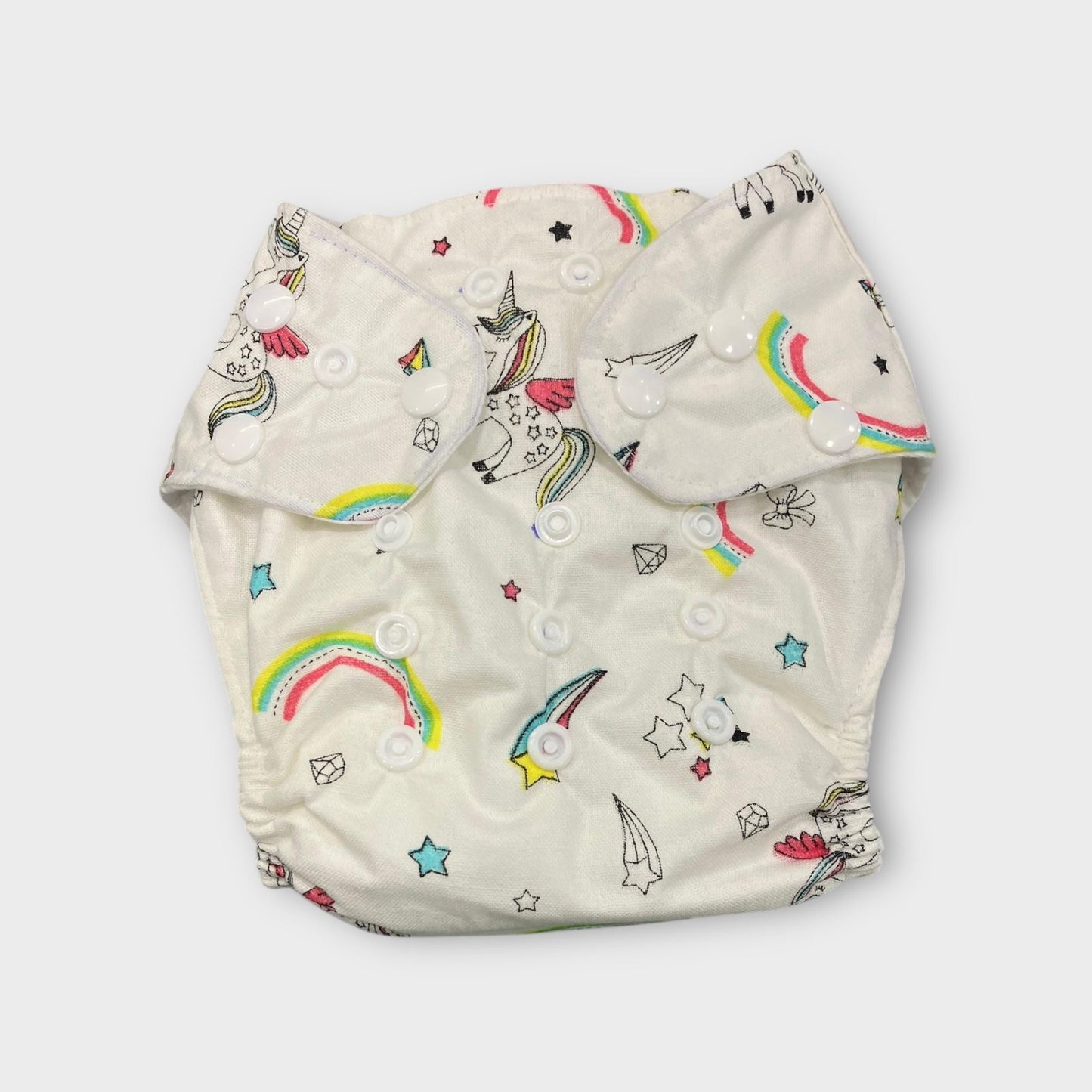 Organic Muslin White Printed assorted Diapers 0-2 years image 1