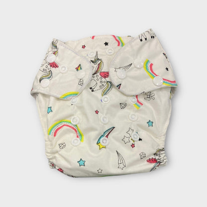 Organic Muslin White Printed assorted Diapers 0-2 years image 1