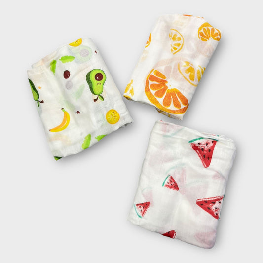 Luxury Organic Cotton Baby Throws - Pack of 3 | Soft & Breathable Muslin Swaddle Blankets image 0