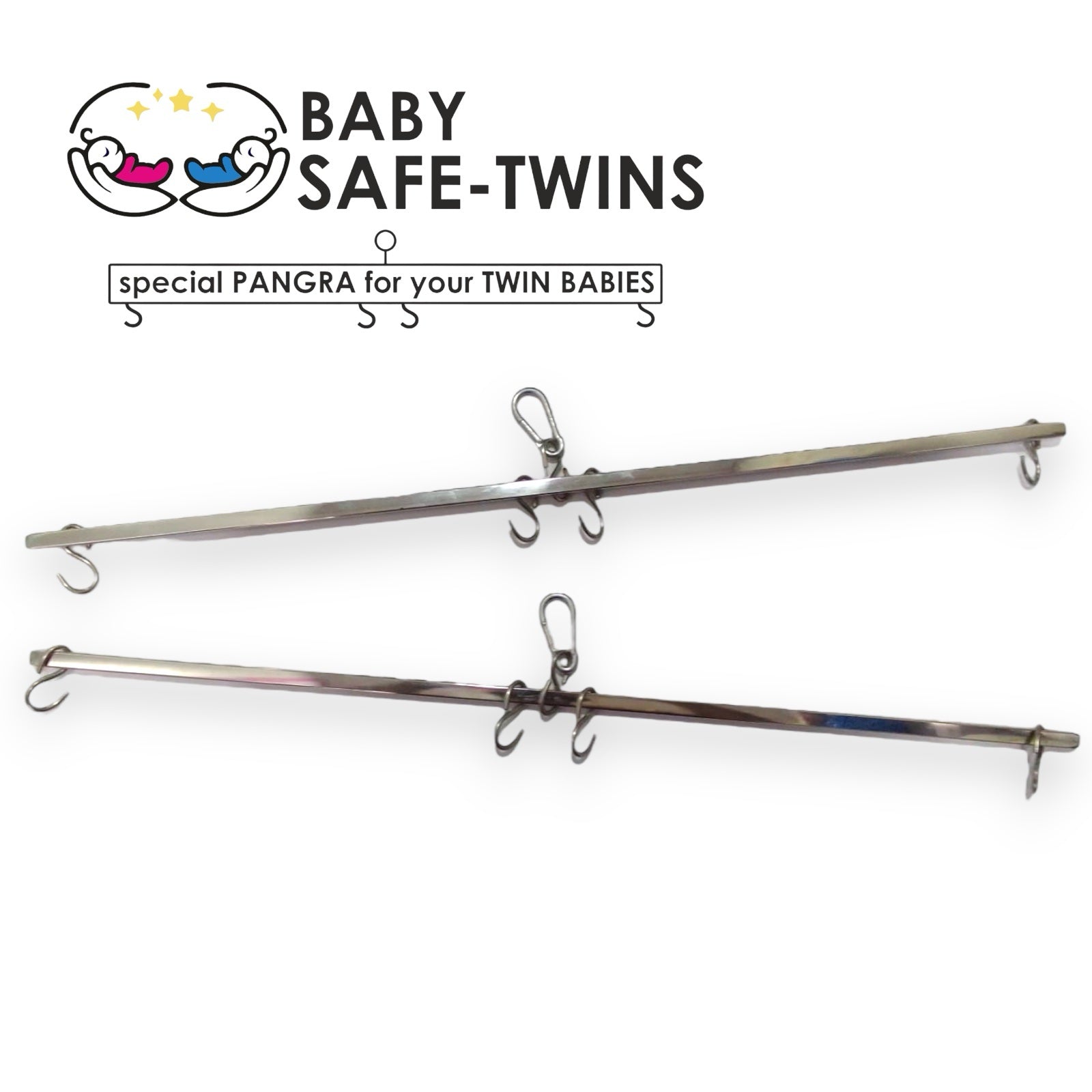 Baby Safe - TWINS baby Steel pangra for any Cradle Ghodiya image 0
