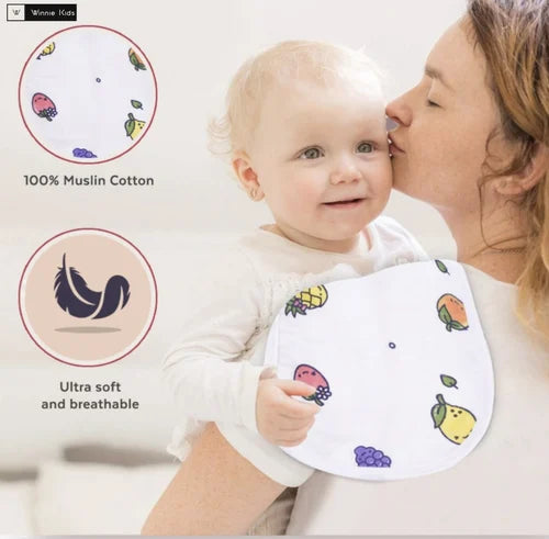 Muslin Cotton Baby Burp Cloth napkins 3pc set image 0