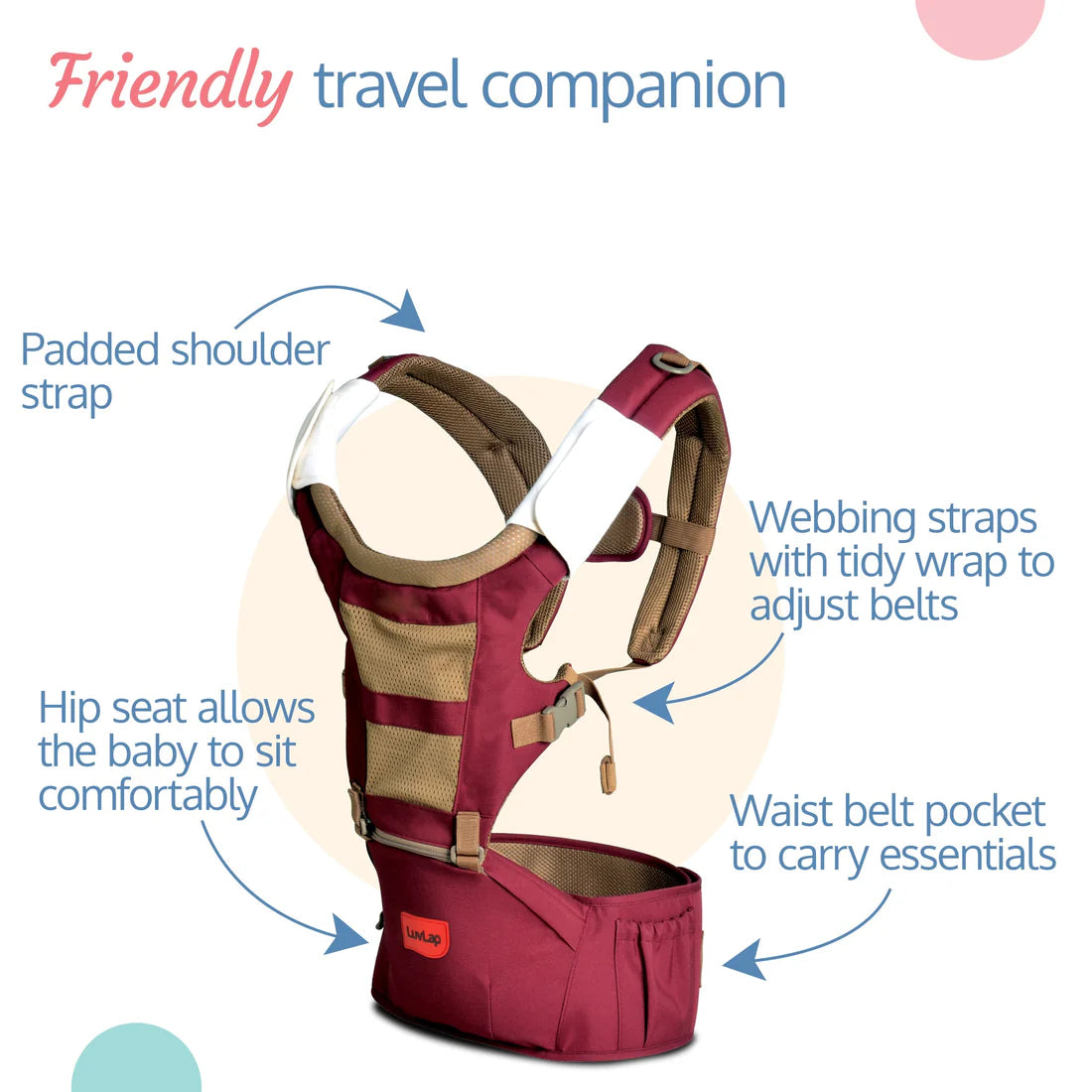 Royal Hip Seat Baby Carrier Purple | Ergonomic and Comfortable image 2