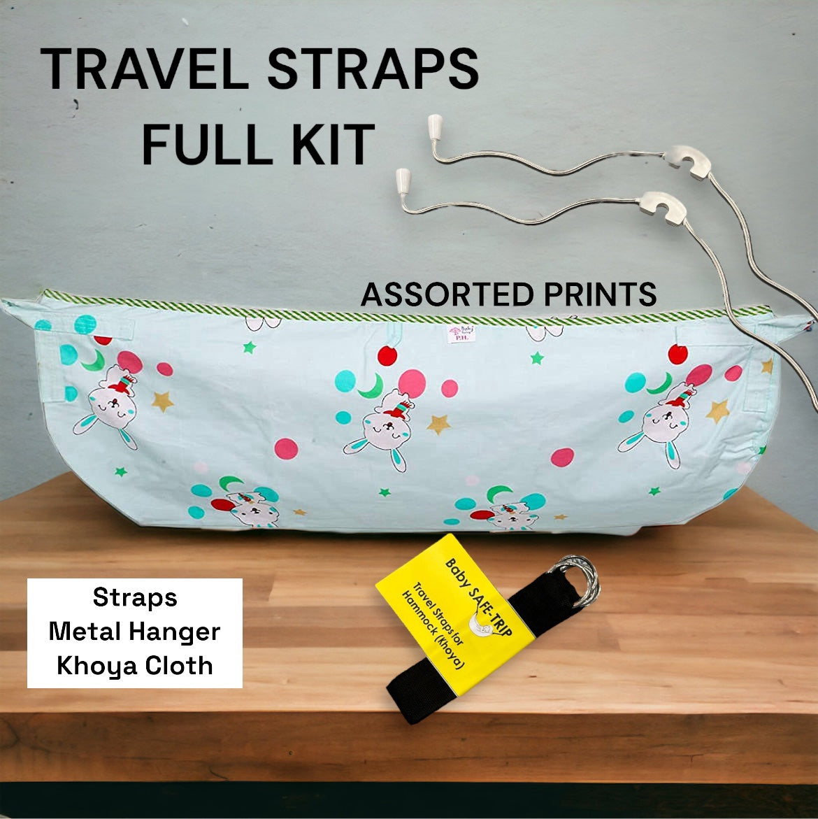 Khoya Baby Travel Cradle – Baby Safe Trip Full Kit with Travel Straps &amp; Pangra Hanger image 0