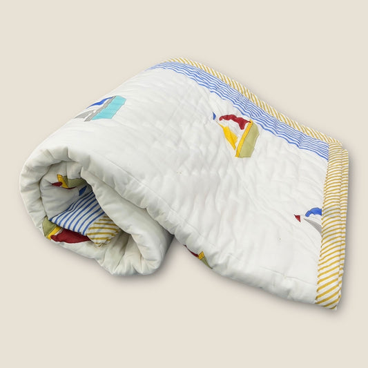 Kids organic Comforter Dohar 40x60 inch Boat image 1