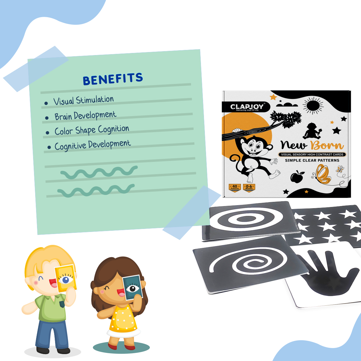 Black and White Flash Cards for Infant Babies for Age 0-6 Months image 2