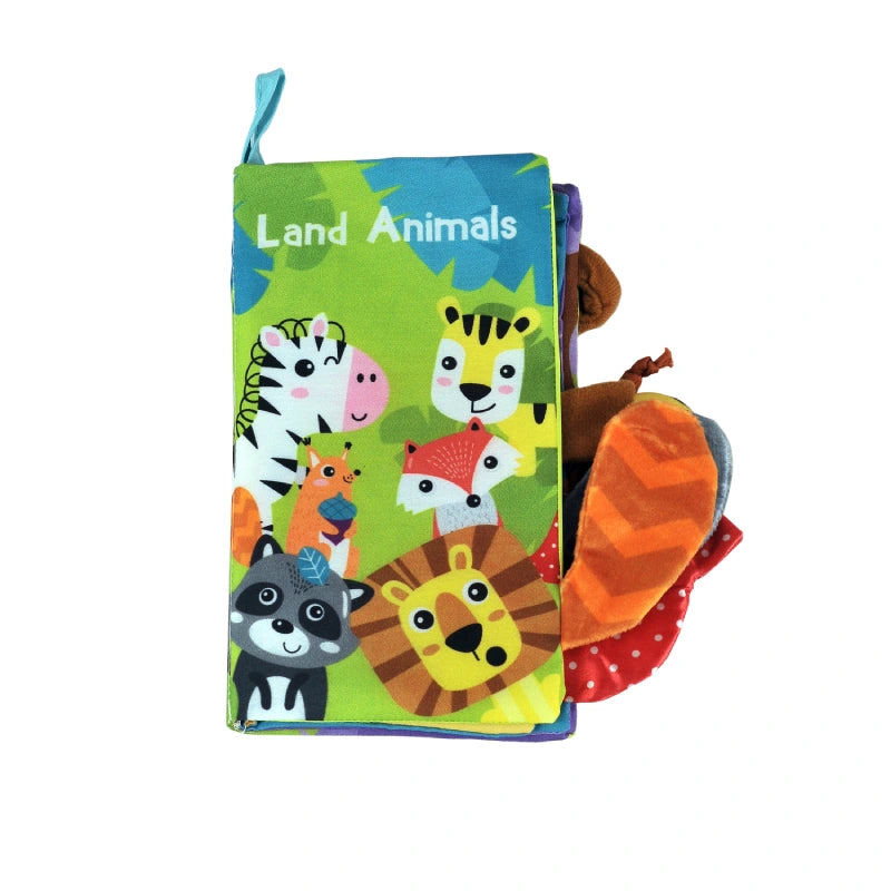 Baby Cloth Tail Book – Land Animals Theme image 1