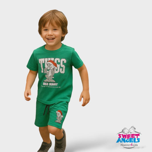 Hip Hop Kids Unisex Co Ord Set 3 to 10 years Bunny Green image 0