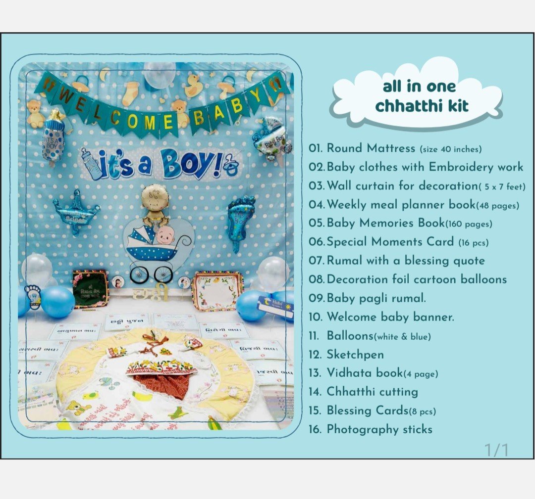 Boys Chatthi Gift Set With full Decoration Kit Baby Name Ceremony Celebration image 1