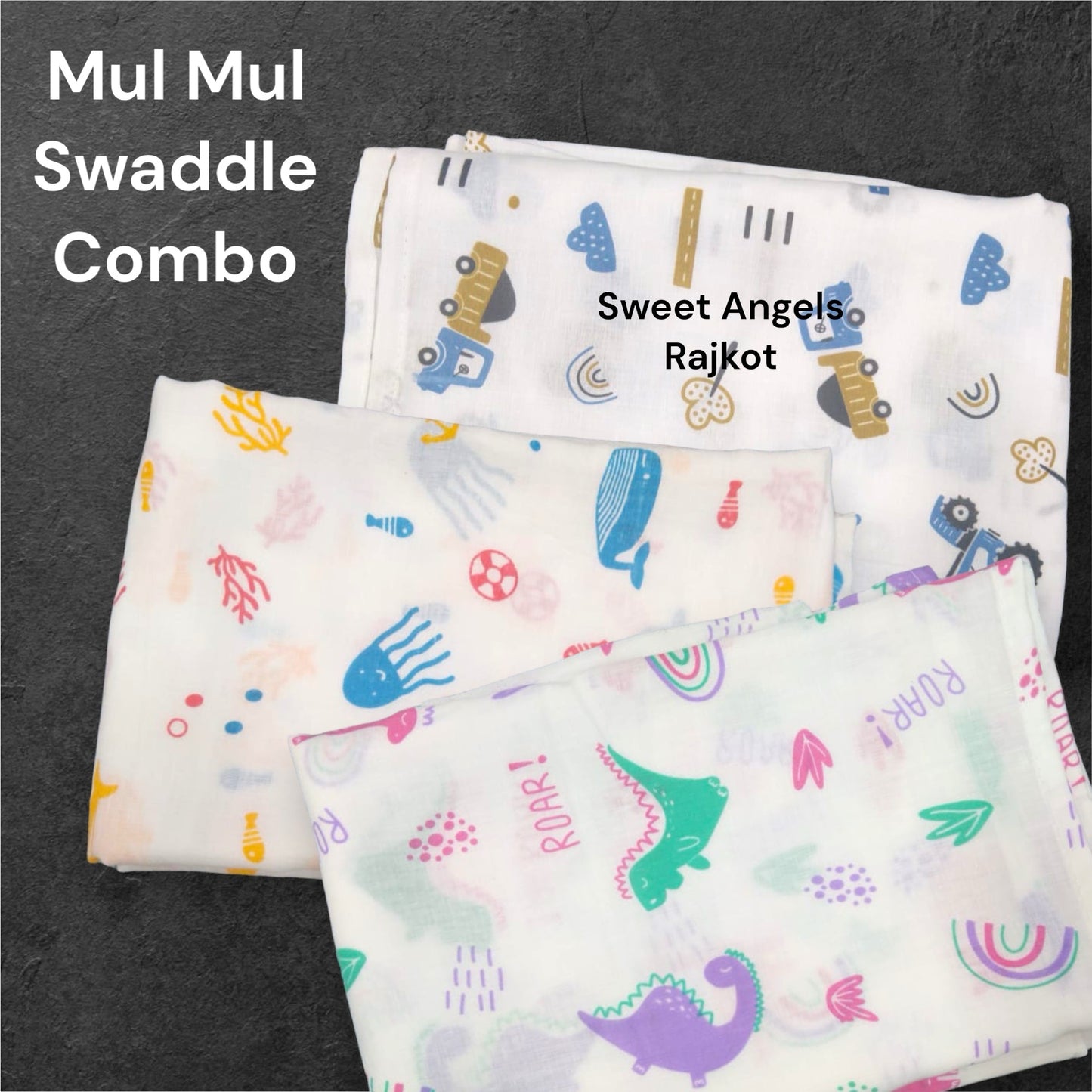 Mul Mul Swaddle Combo – Soft, Breathable & Multi-Purpose Baby Wrap image 1