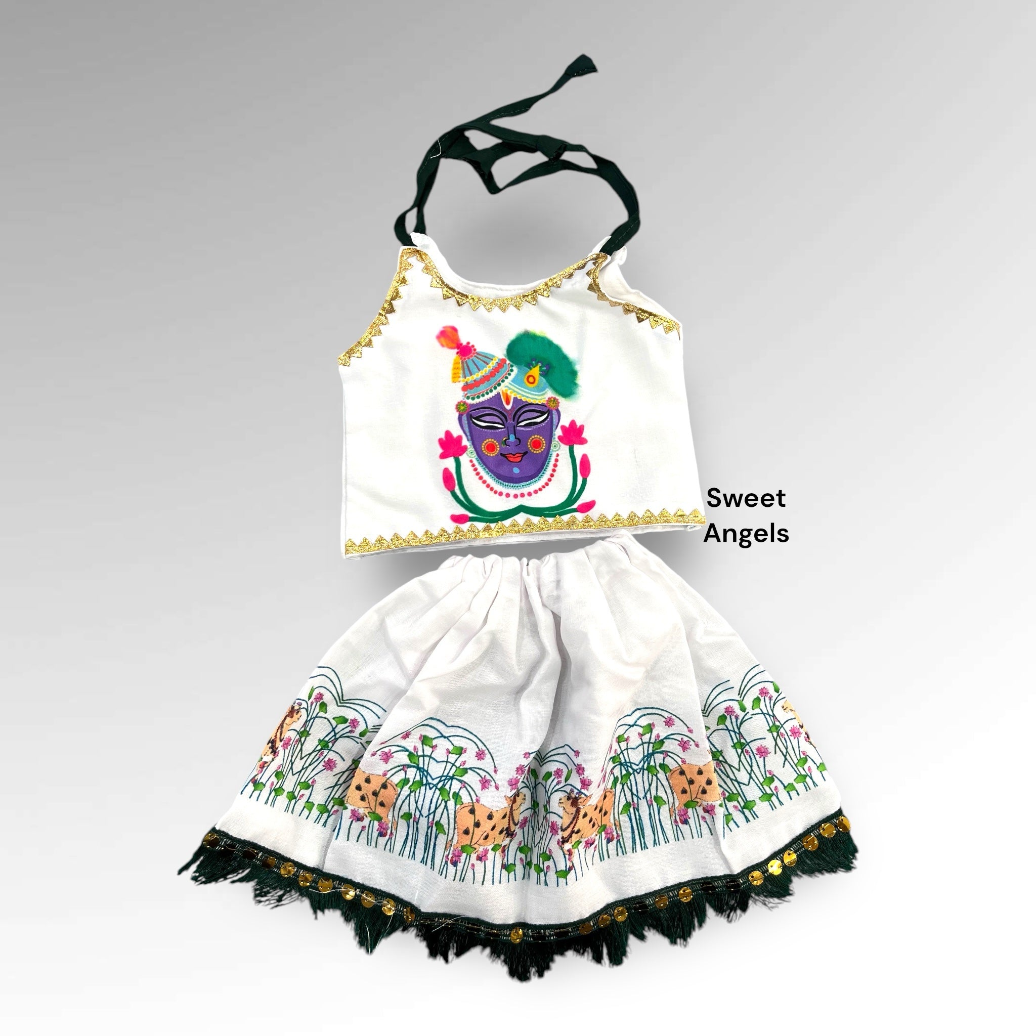 Girl Chatthi Clothing | Soft Cotton with Goddess & Ganesh Prints image 1