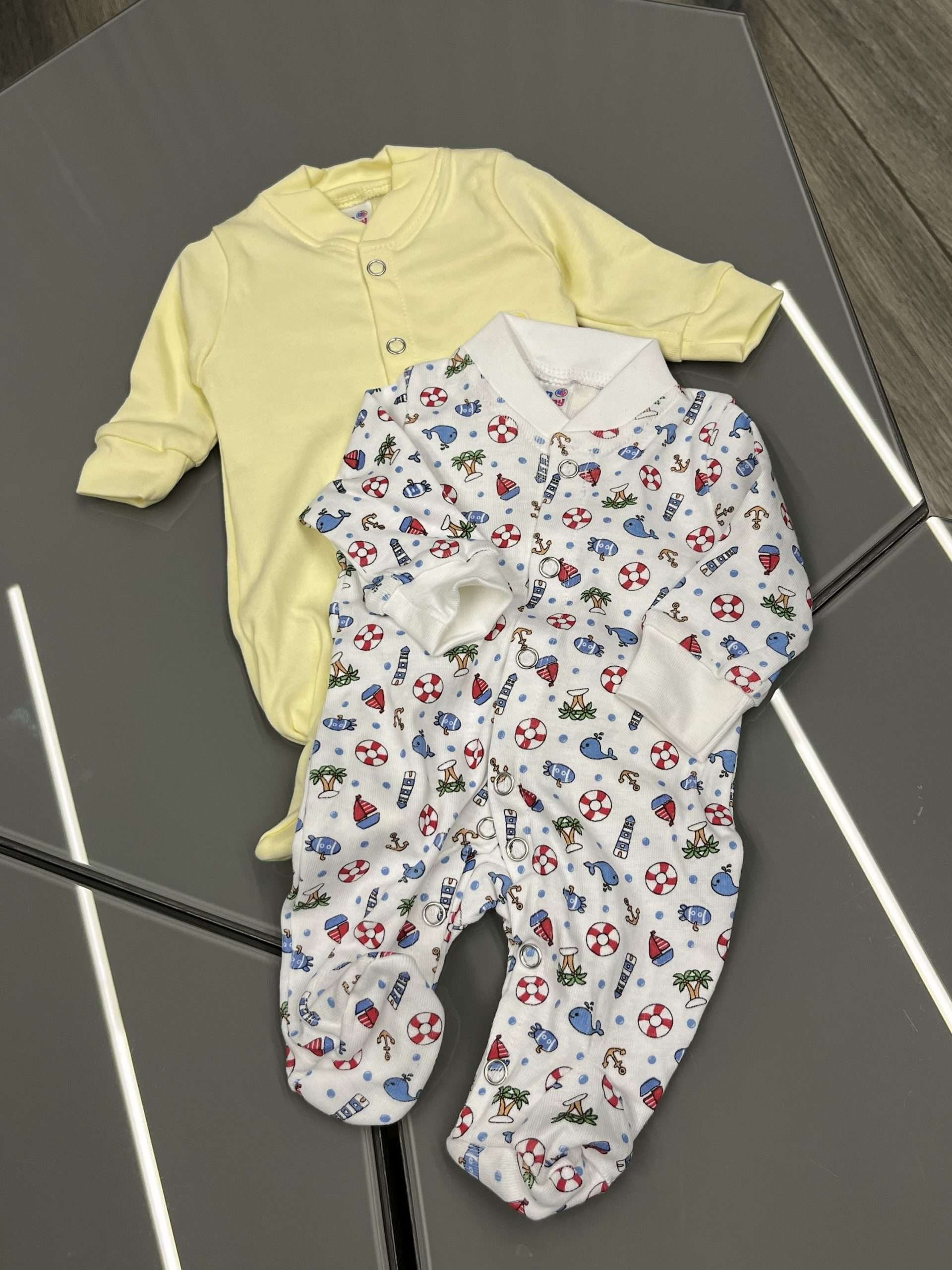 Preemie and Twin Baby Rompers Set of 2 image 1
