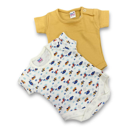 Bodysuit organic Preemie baby 2pc pack assorted image 5