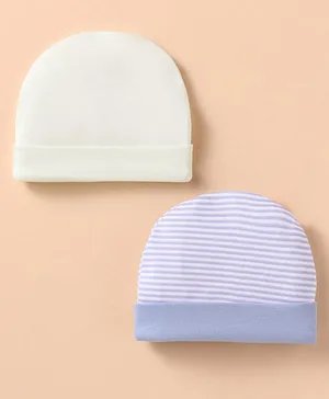 Cap Set Organic Cotton assorted Preemie 2pc pack image 6