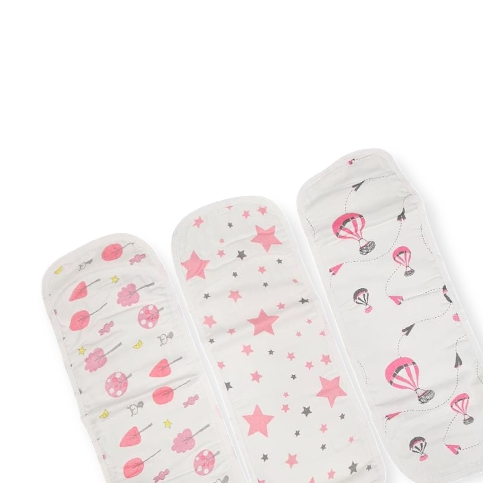 Muslin Cotton Baby Burp Cloth napkins 3pc set image 7