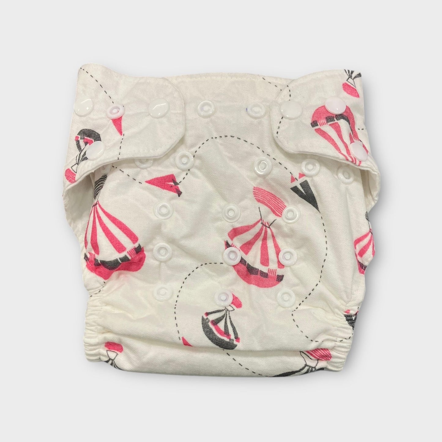 Organic Muslin White Printed assorted Diapers 0-2 years image 0