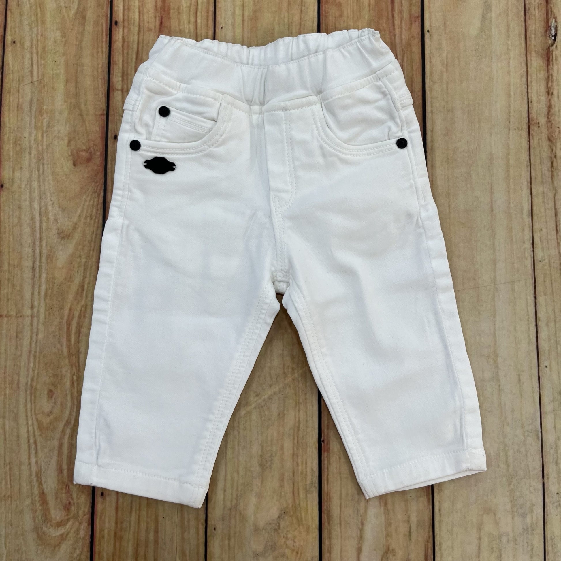 Buy Baby Denim Jeans (White) – Soft, Stretchable & Diaper-Friendly image 0
