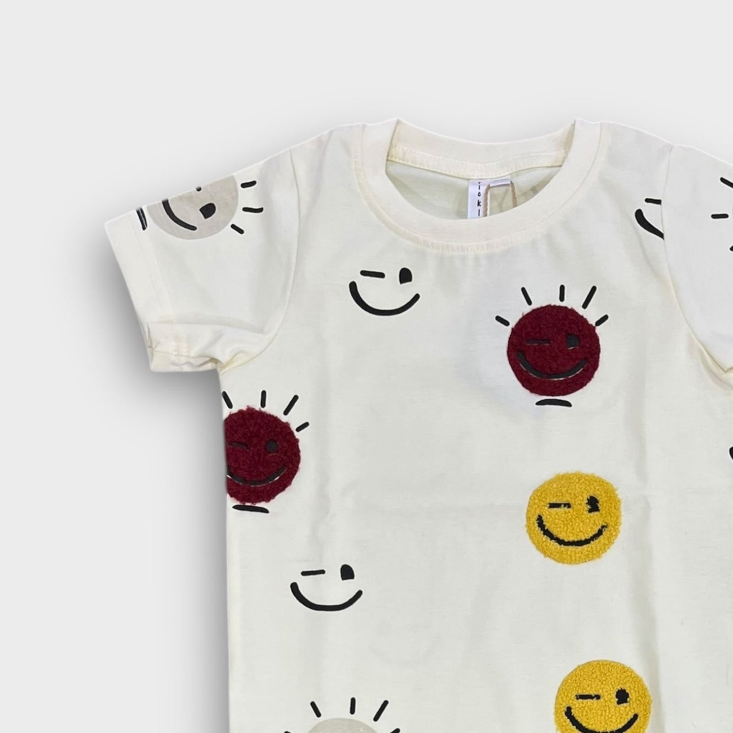 Hip Hop Kids Unisex Co Ord Set 3 to 10 years Smiley beige image 2