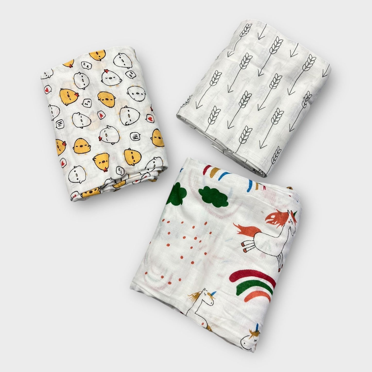 Luxury Organic Cotton Baby Throws - Pack of 3 | Soft & Breathable Muslin Swaddle Blankets image 0