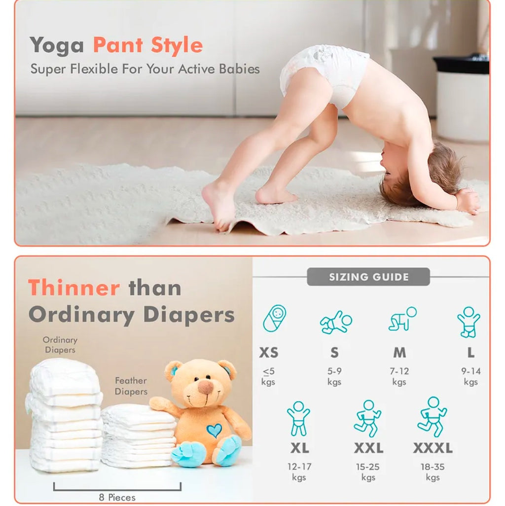 L 46pc Above 9 to 14 kg R for Rabbit Feather Diaper Pant Style image 2