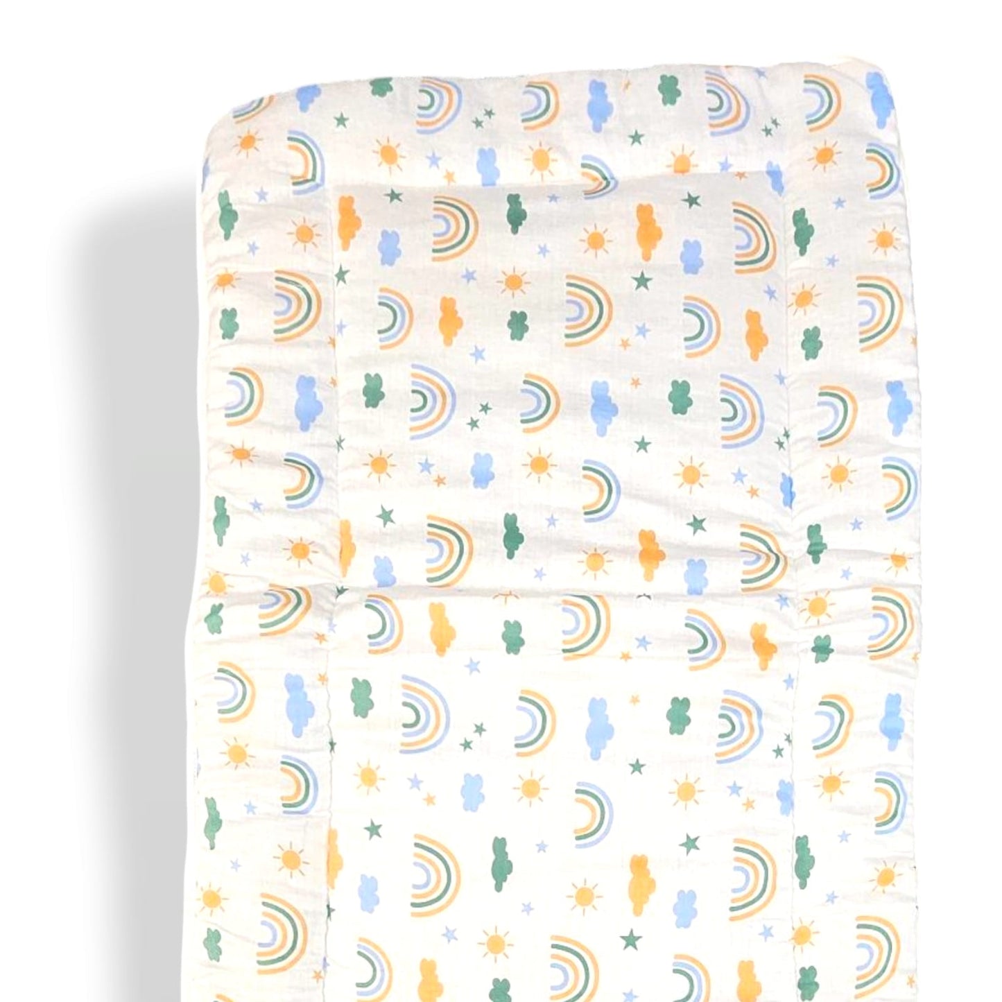 Baby Khoya Godadi Matt Sheet Mul Mul - Rainbow image