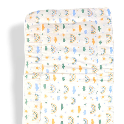 Baby Khoya Godadi Matt Sheet Mul Mul - Rainbow image