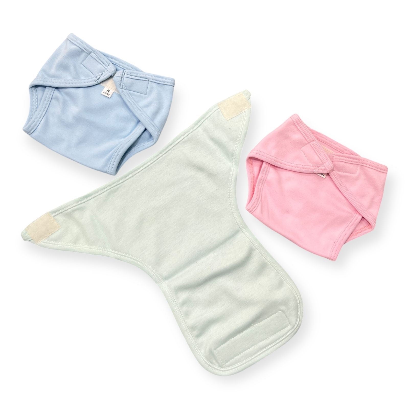 Organic Velcro Nappy Soft cotton Newborn Baby 3pc combo image 1