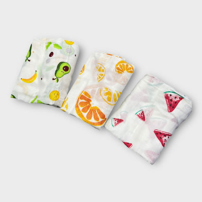 Luxury Organic Cotton Baby Throws - Pack of 3 | Soft & Breathable Muslin Swaddle Blankets image 1