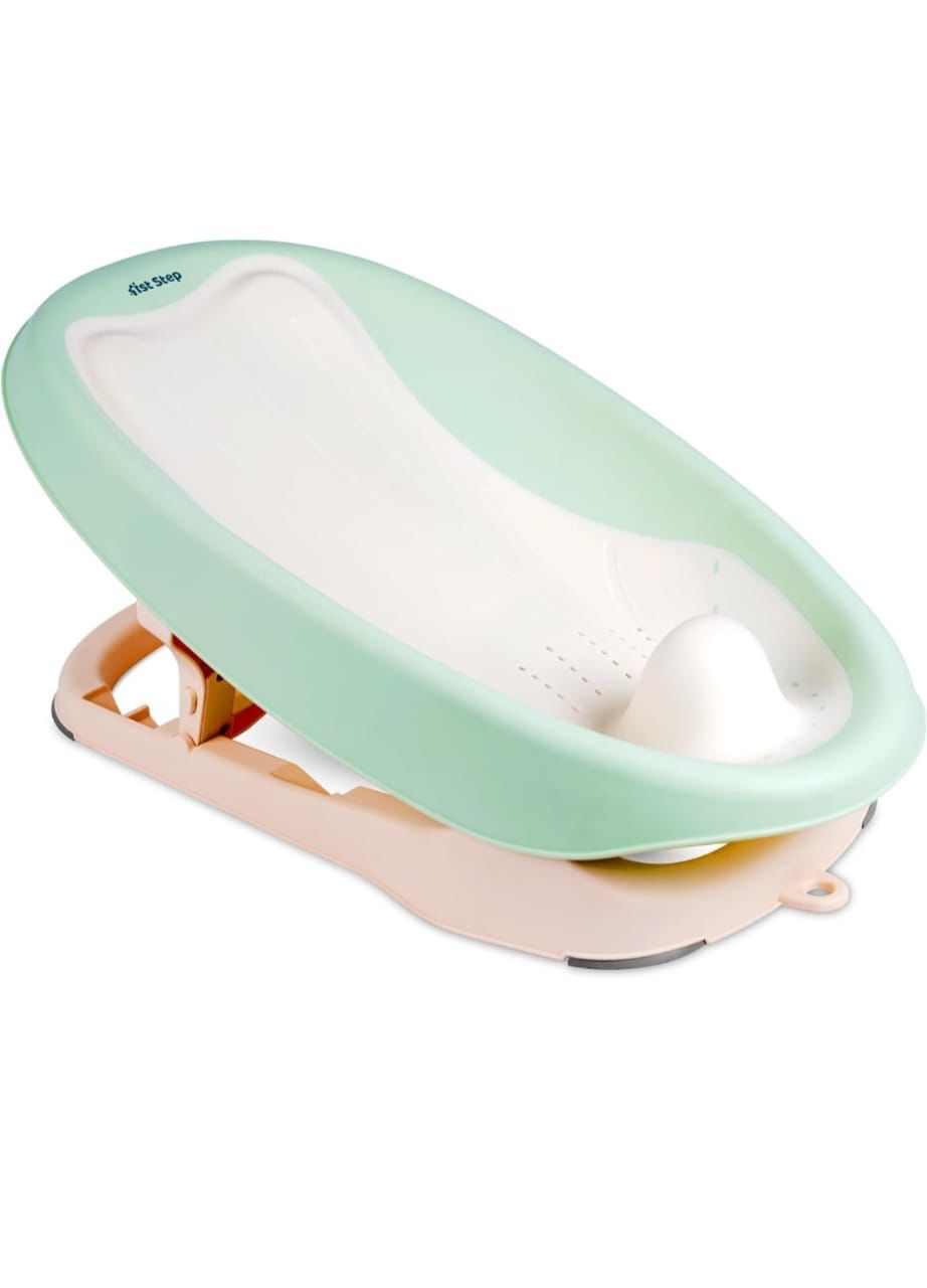 Baby Bath Tub Seat Adjustable | Soft Silicon Padding Base for Newborns to 12 Months image 1