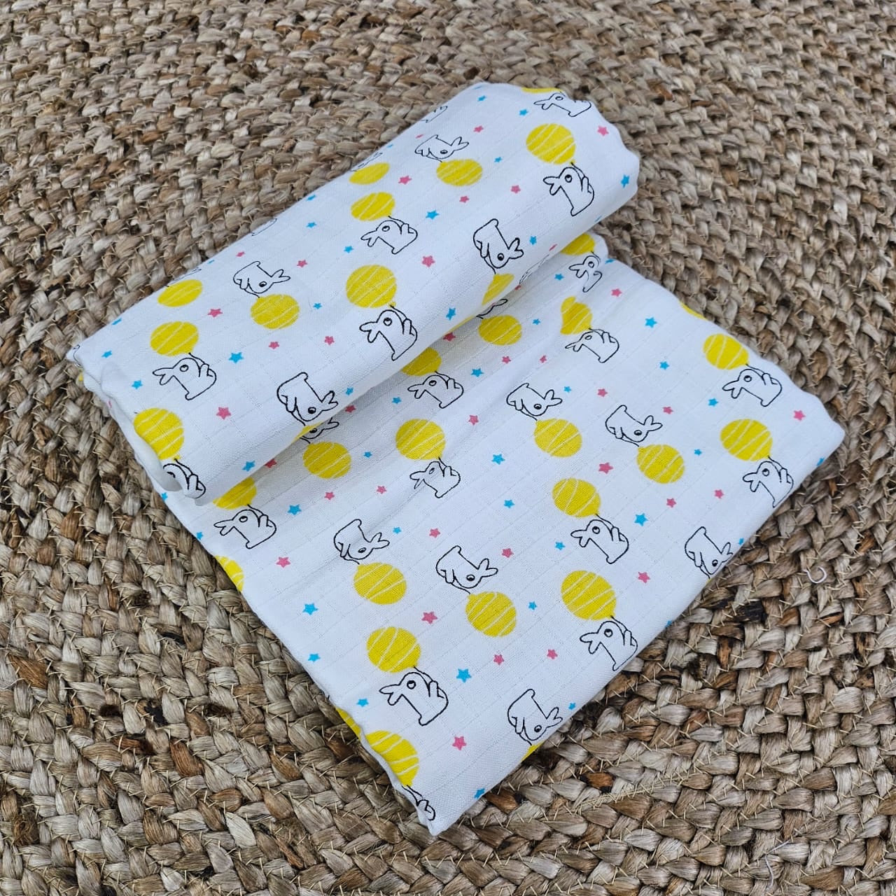 Rabbit Organic Muslin 6 Layer Blanket Soft, Breathable &amp; Skin-Friendly by Sweet Angels - Copy image 0