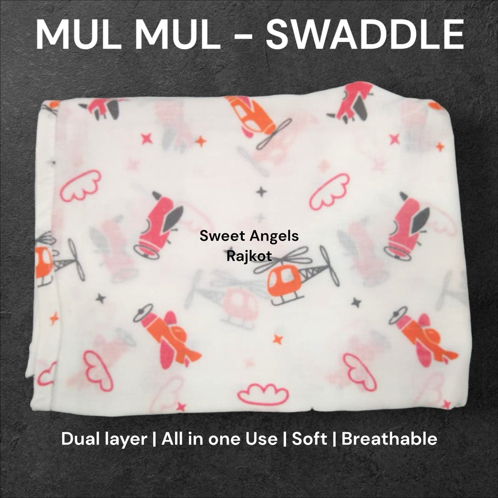 Mul Mul Swaddle Dual Layer – Soft, Breathable & Multi-Purpose Baby Wrapper image 1