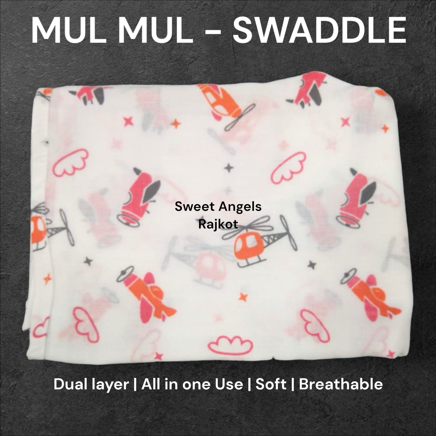 Mul Mul Swaddle Dual Layer – Soft, Breathable & Multi-Purpose Baby Wrapper image 1