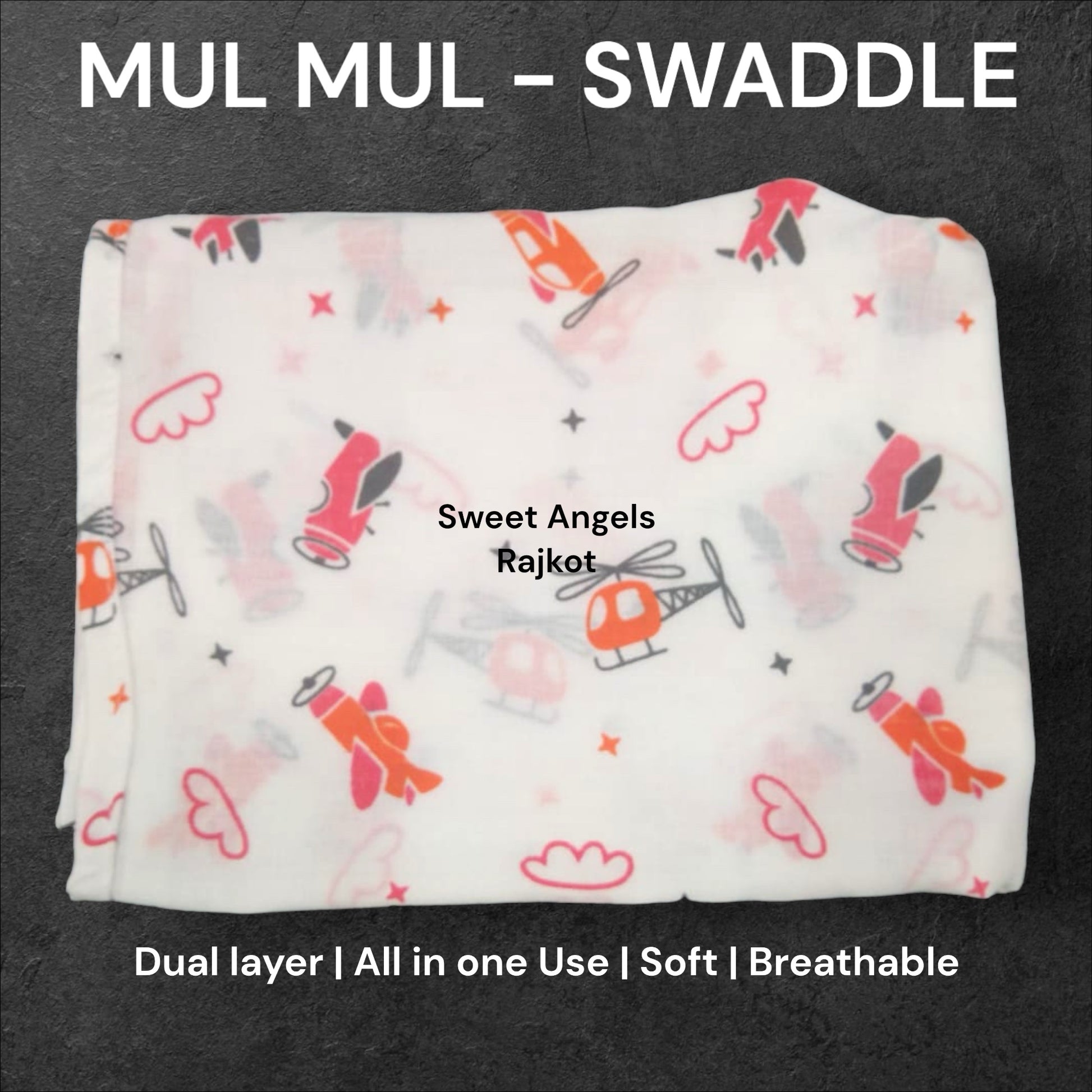Mul Mul Swaddle Dual Layer – Soft, Breathable & Multi-Purpose Baby Wrapper image 1