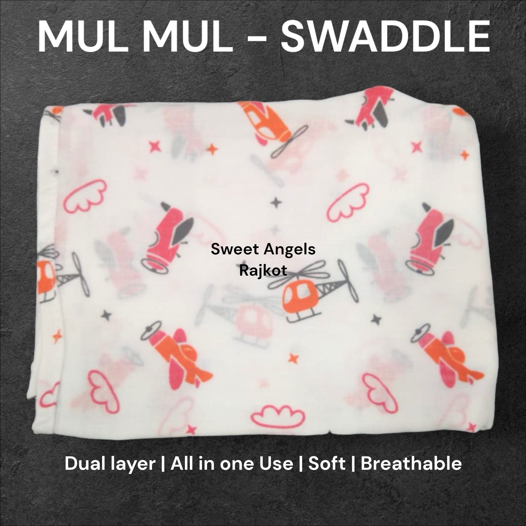 Mul Mul Swaddle Dual Layer – Soft, Breathable & Multi-Purpose Baby Wrapper image 1