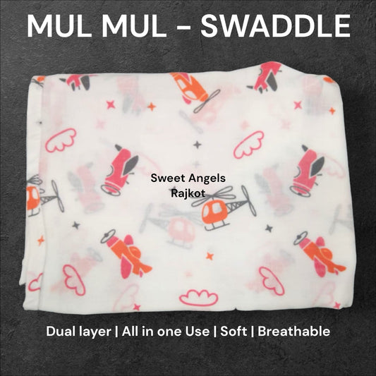 Mul Mul Swaddle Dual Layer – Soft, Breathable & Multi-Purpose Baby Wrapper image 1