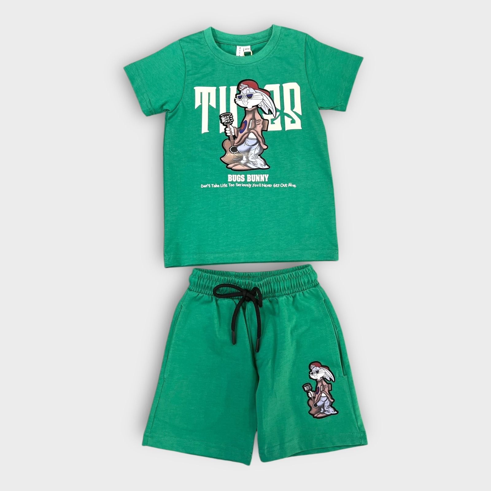 Hip Hop Kids Unisex Co Ord Set 3 to 10 years Bunny Green image 1