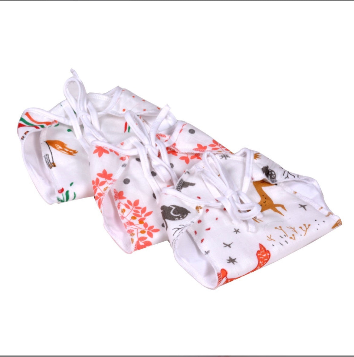 Baby 100% Organic Muslin Nappy padded assorted prints image 3