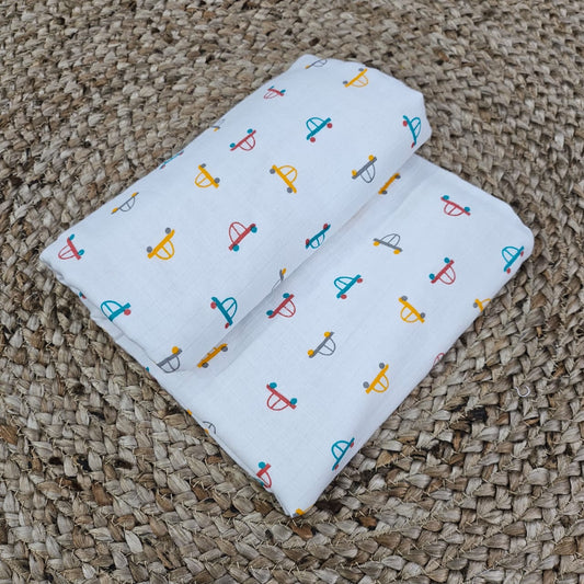 Cars Organic Muslin 6 Layer Blanket Soft Breathable & Skin-Friendly by Sweet Angels image 0