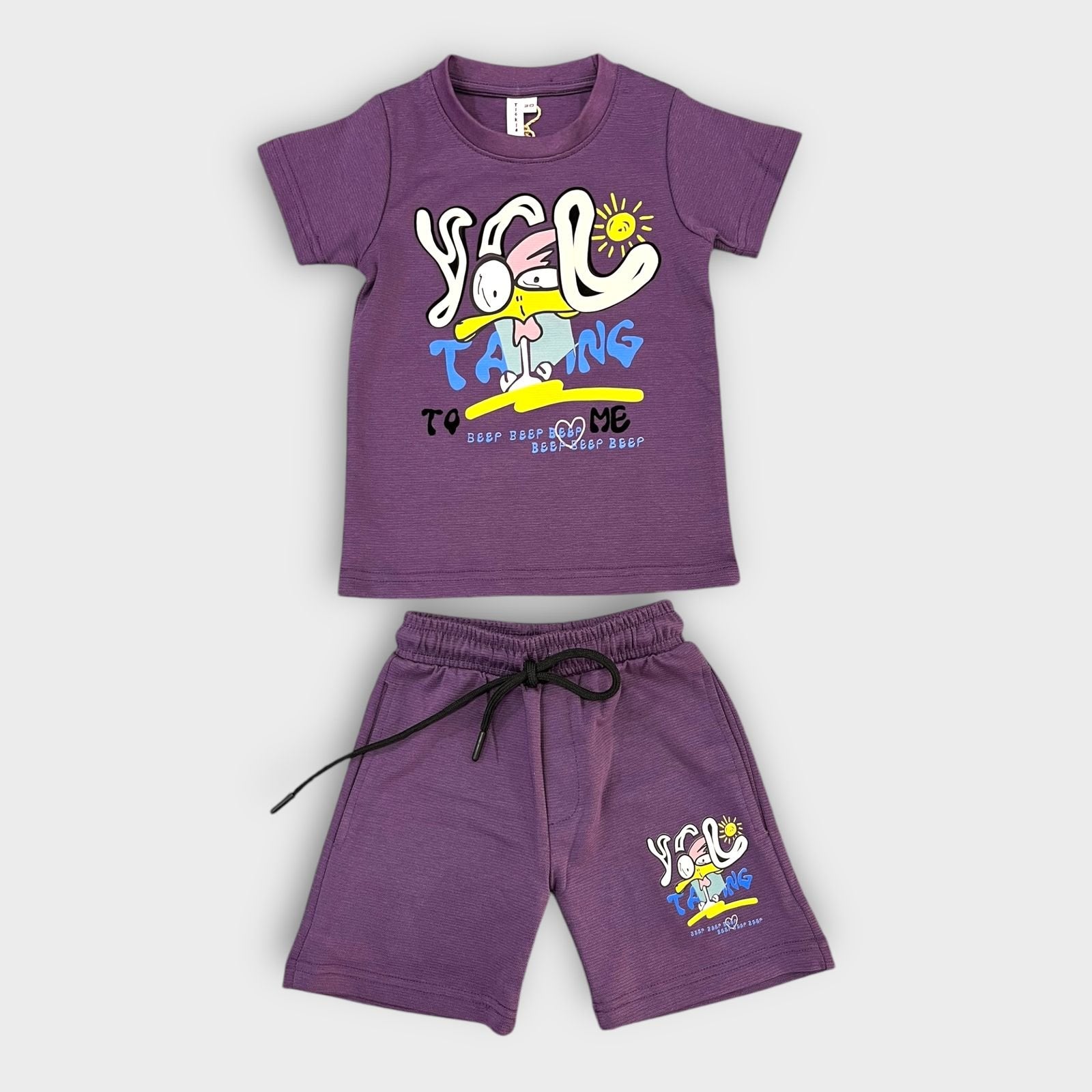 Hip Hop Kids Unisex Co Ord Set 3 to 10 years Beep Beep Purple image 0
